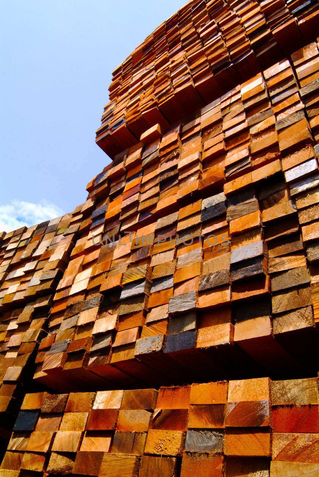 stack of lumber with the background