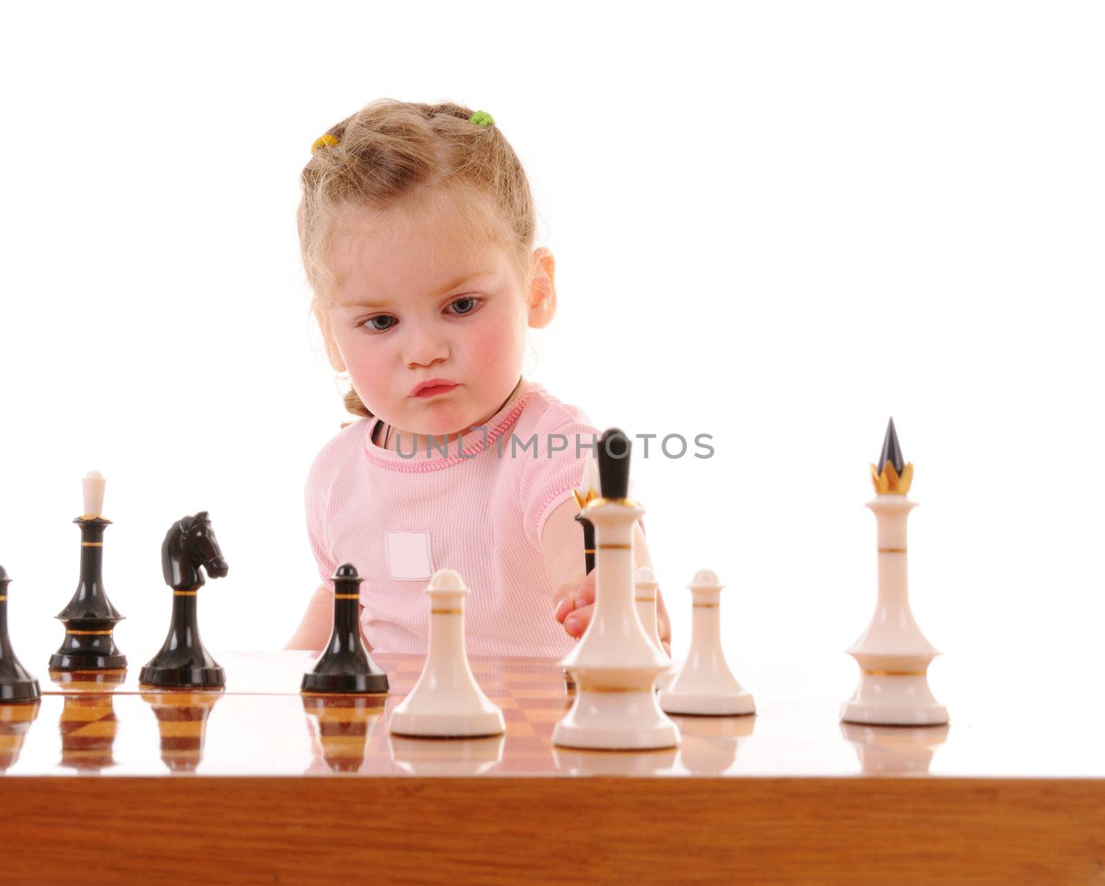 Girl playing the chess by iryna_rasko