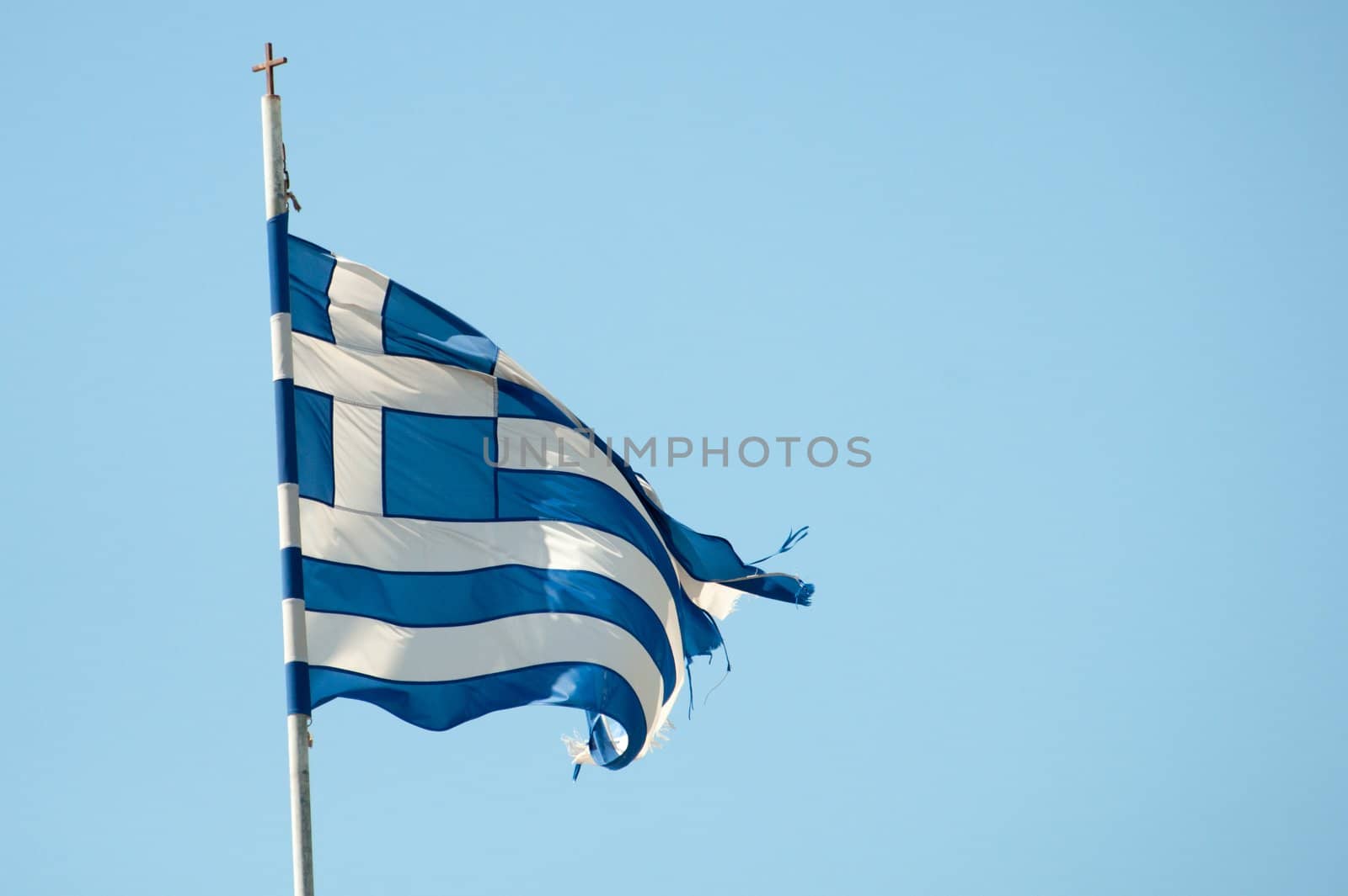Rundown Greece Flag - Concept for illustrating the current financial crisis of the country