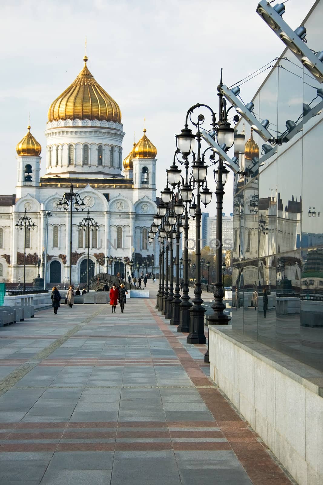 Cathedral of Christ the Saviour and nice lanterns, Moscow, Russia