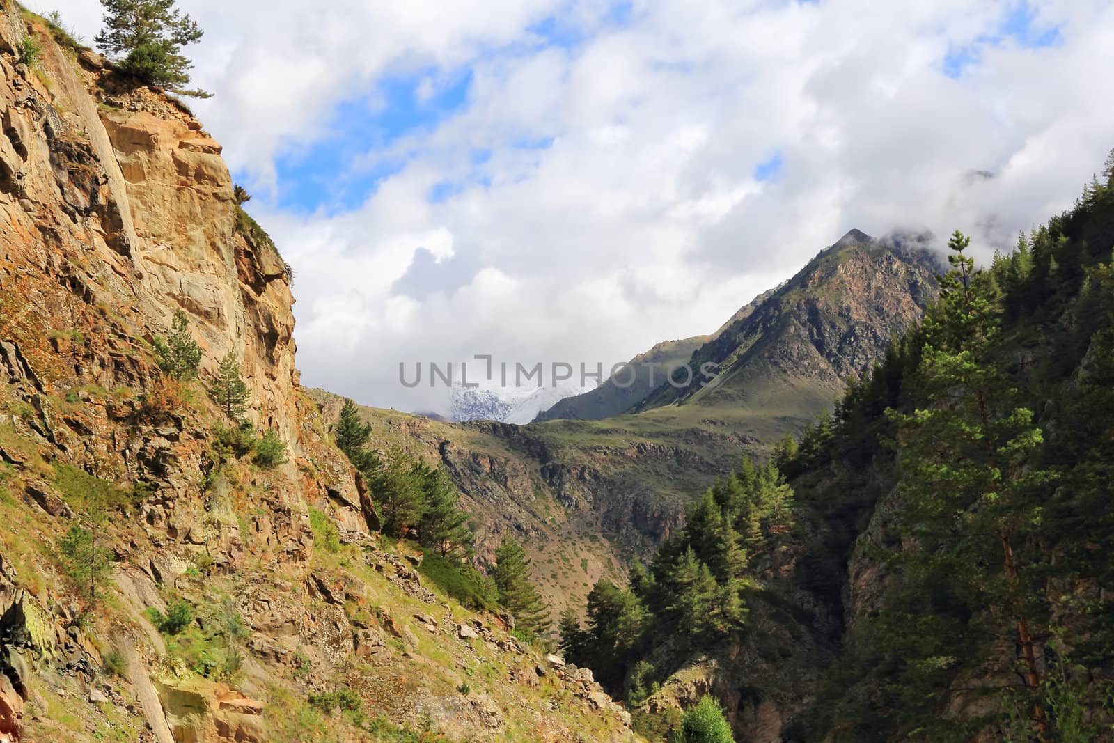 Image of beautiful landscape with Caucasus mountains