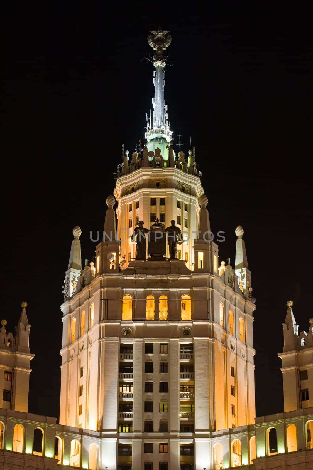 An old tower of the Kotelnicheskaya Embankment Building in Moscow