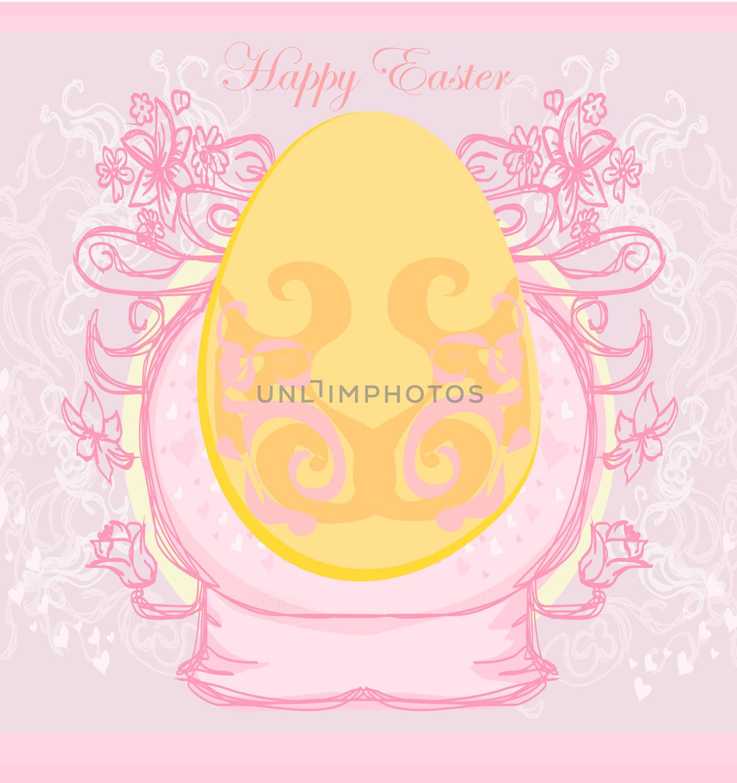 Easter Egg On Grunge Background