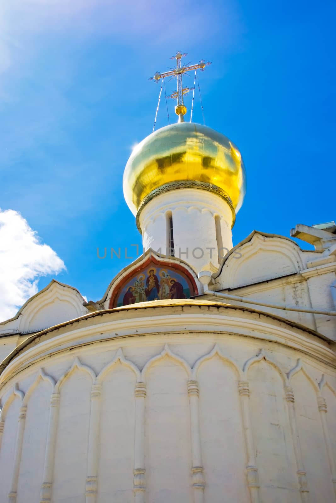 One of the most beautiful and ancient (1422) cathedral  in the monastery of Sergiev Posad, Russia