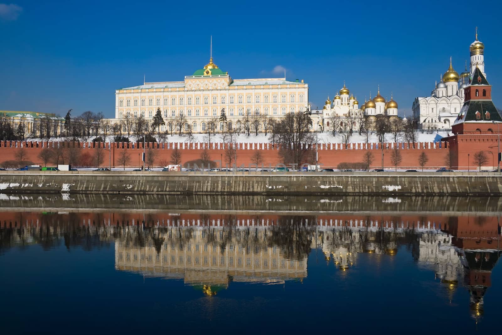 Famous Moscow Kremlin in winter, Russia