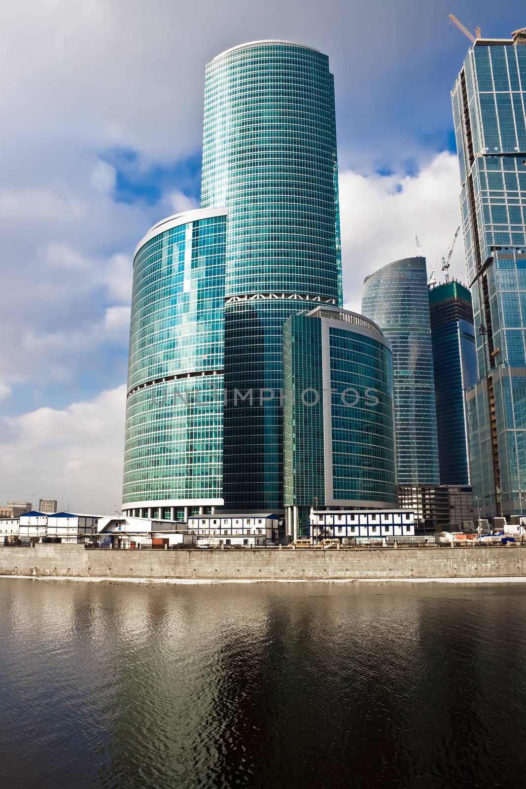 Skyscrapers construction in the International Business Centre, Moscow