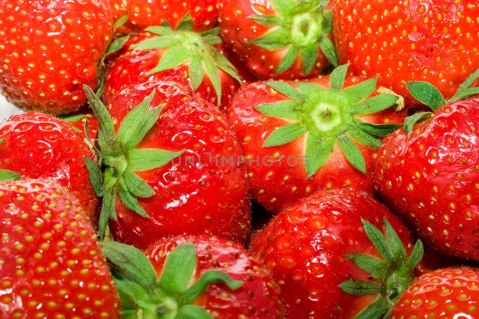 Fresh red strawberries close up