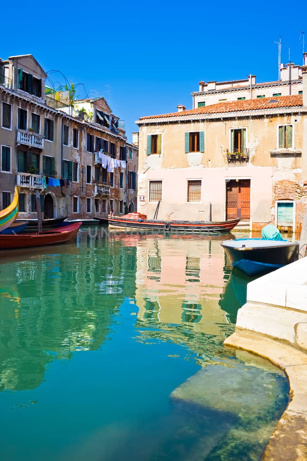 A typical venetian canal in summer, Venice
