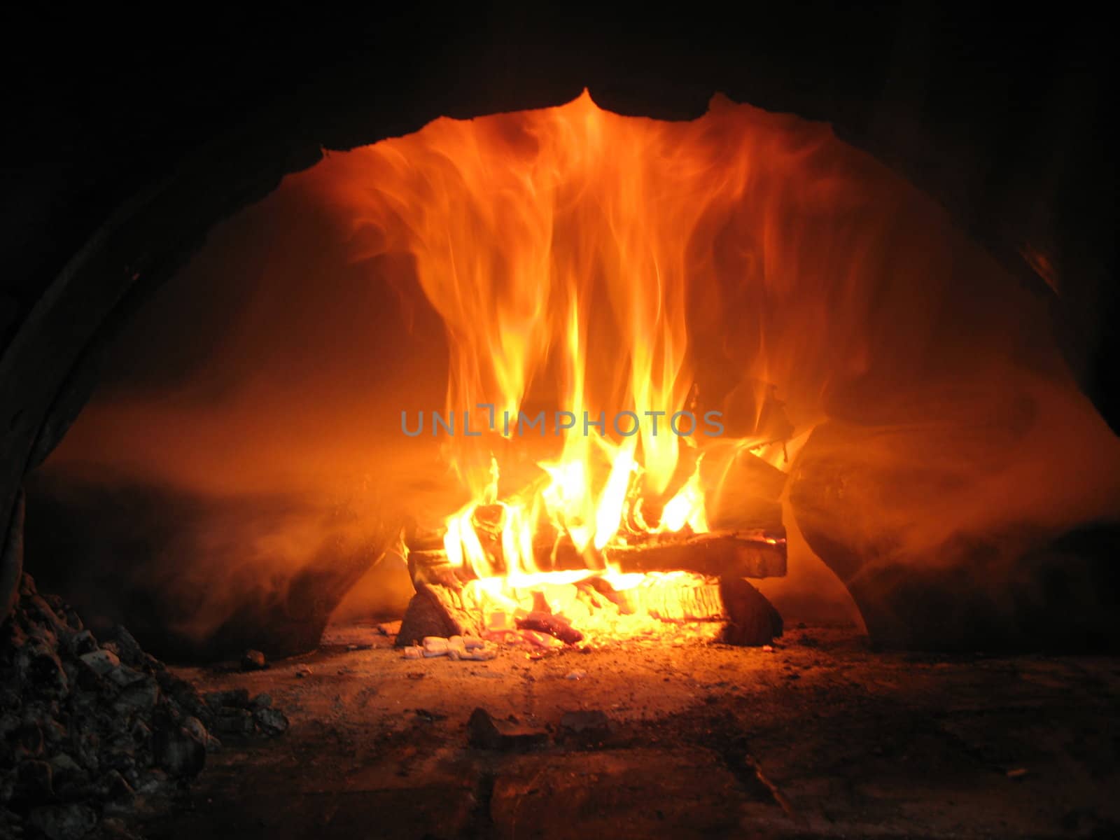 Fire wood burning in the furnace by alexmak