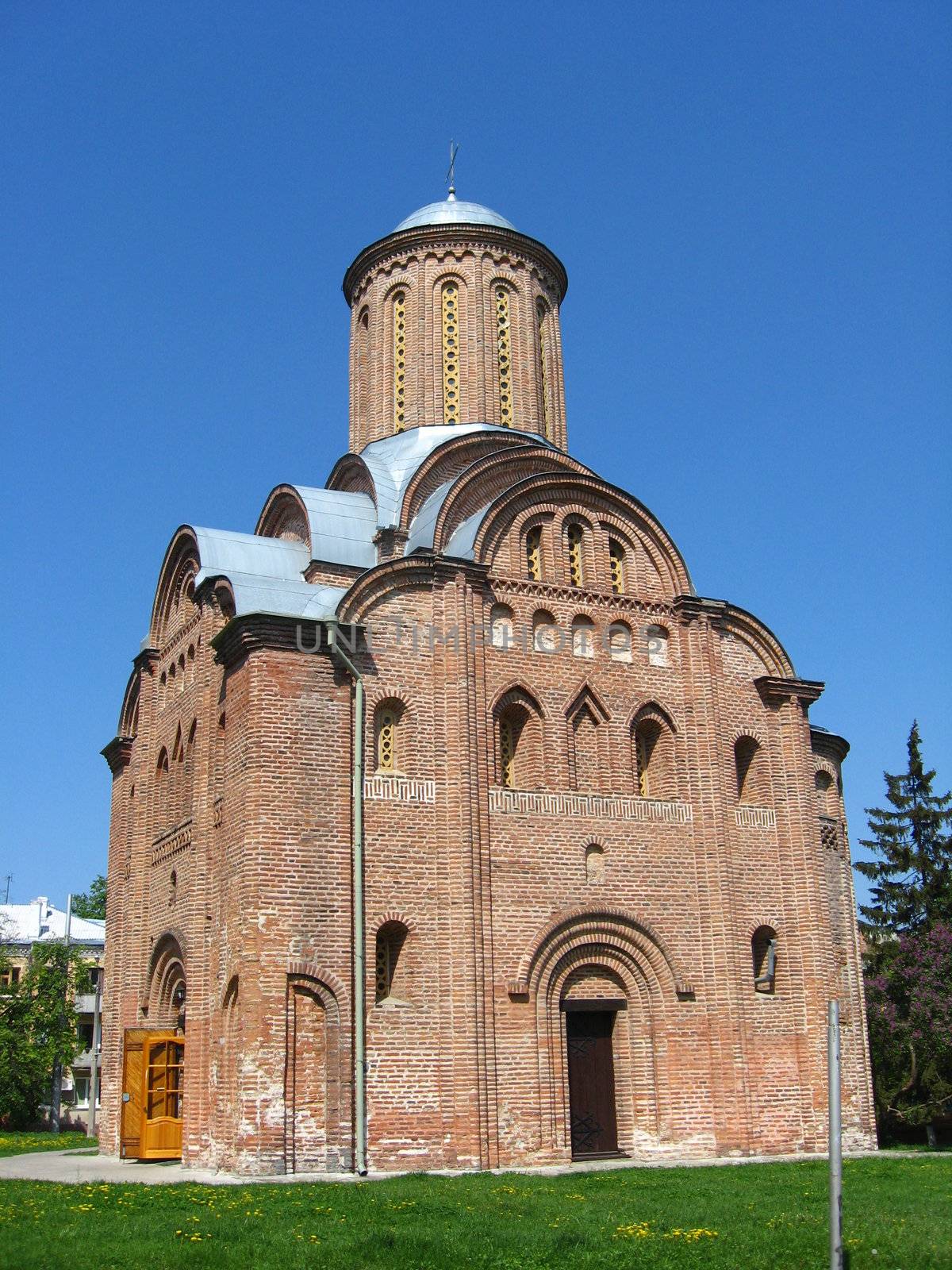 Beautiful church on a background of the blue sky