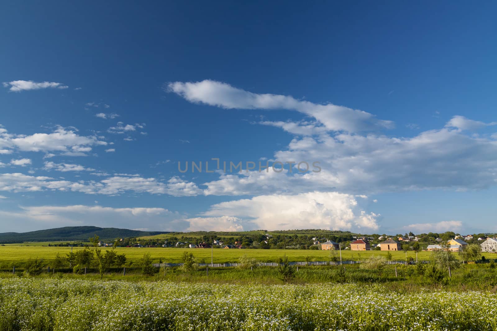 View over town and country