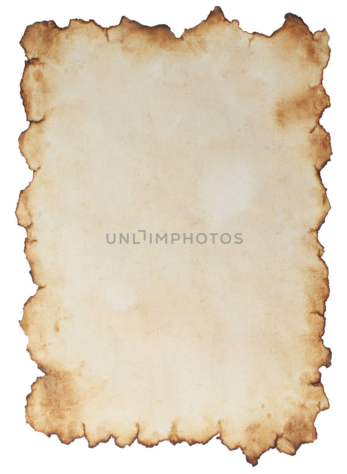 Old paper isolated on white background