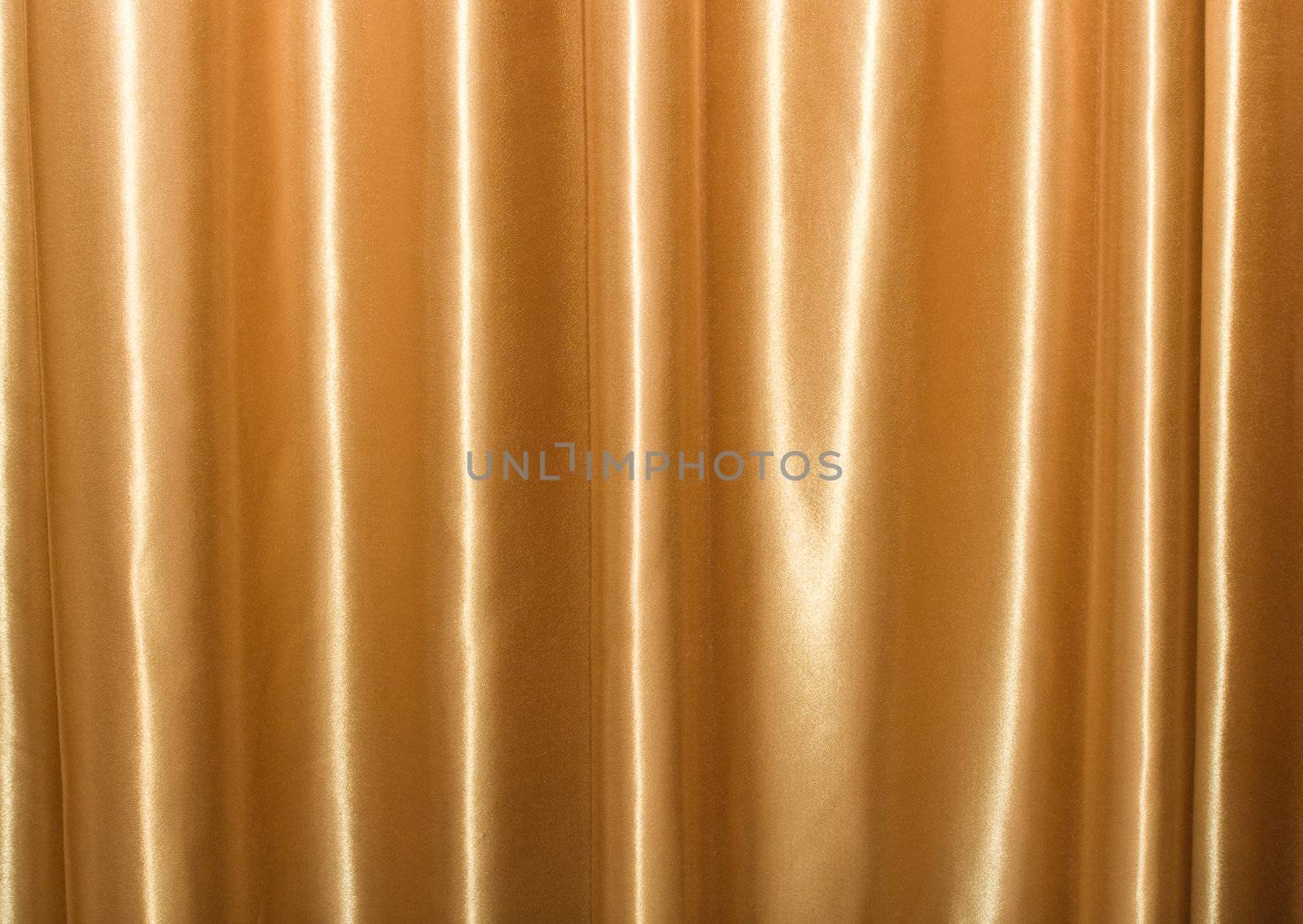 Golden silk textile curtain background