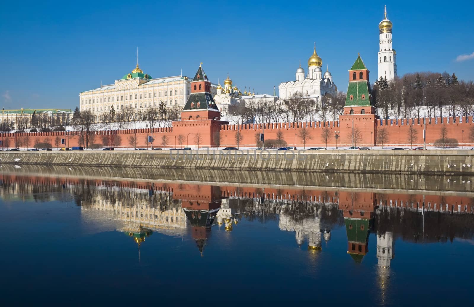 Famous Moscow Kremlin in winter, Russia
