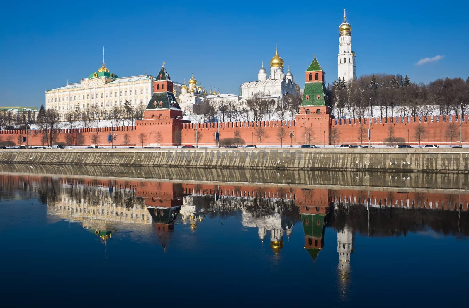 Famous Moscow Kremlin in winter, Russia