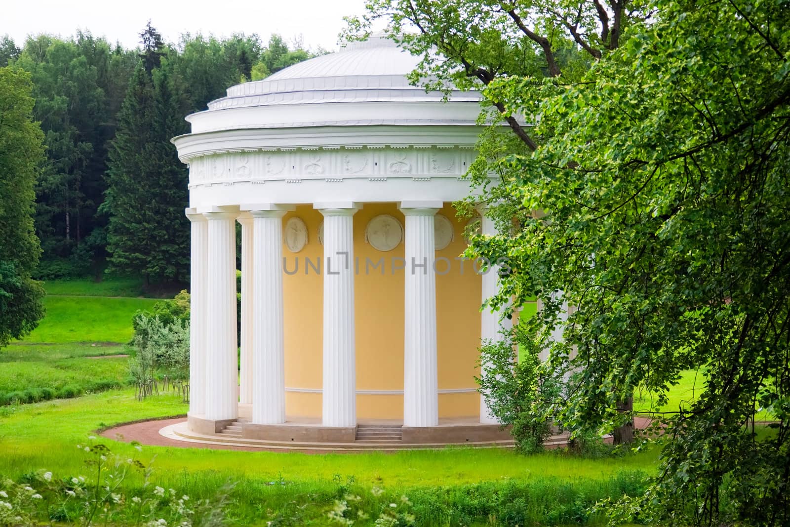 Round pavilion in Pavlovsk park Saint-Petersburg Russia