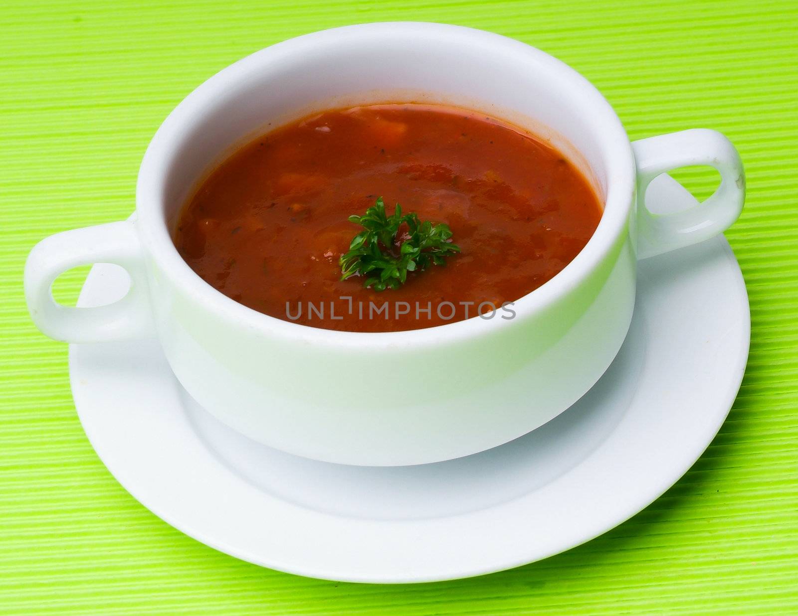 tomato soup. tomato soup on background