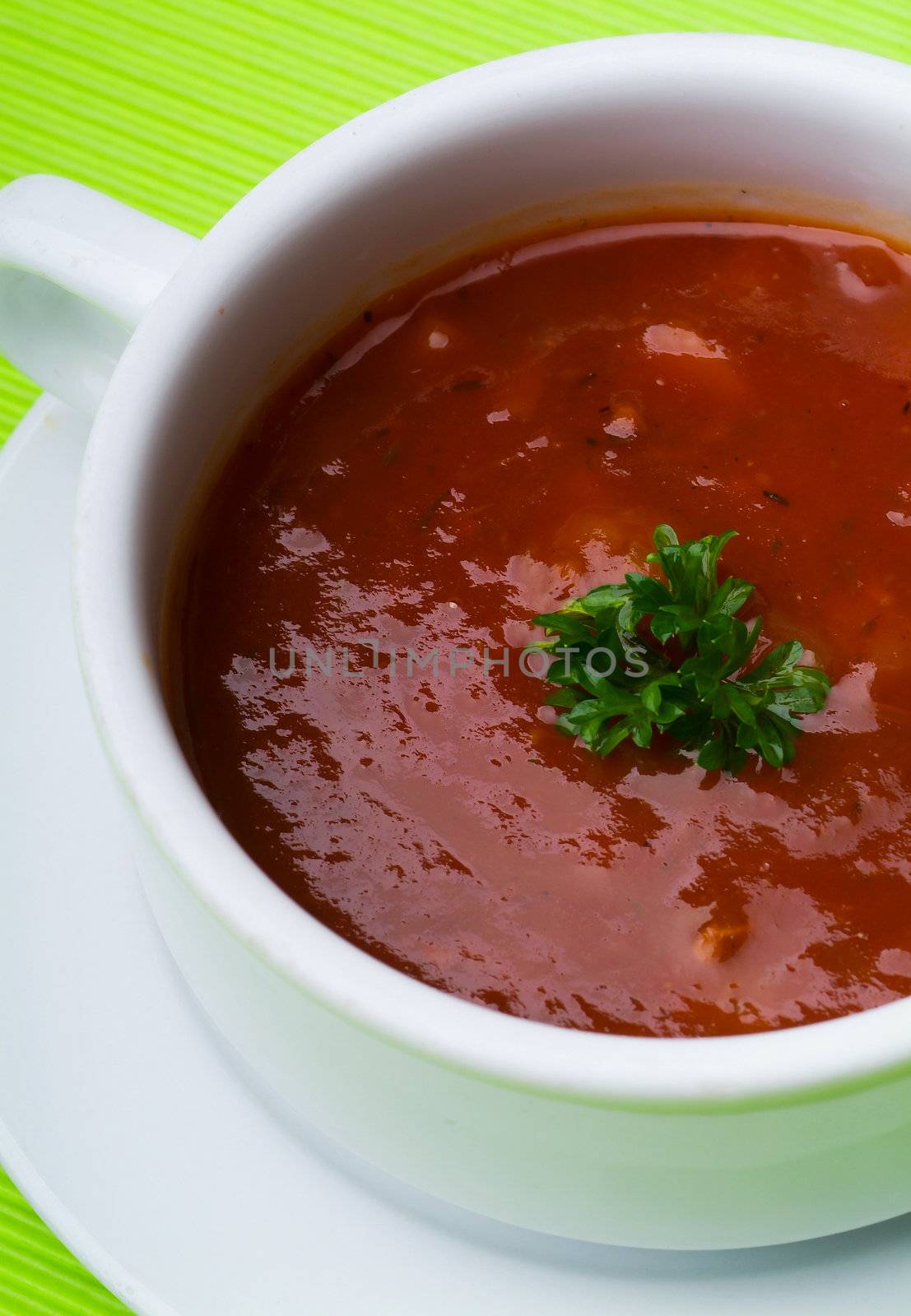 tomato soup. tomato soup on background