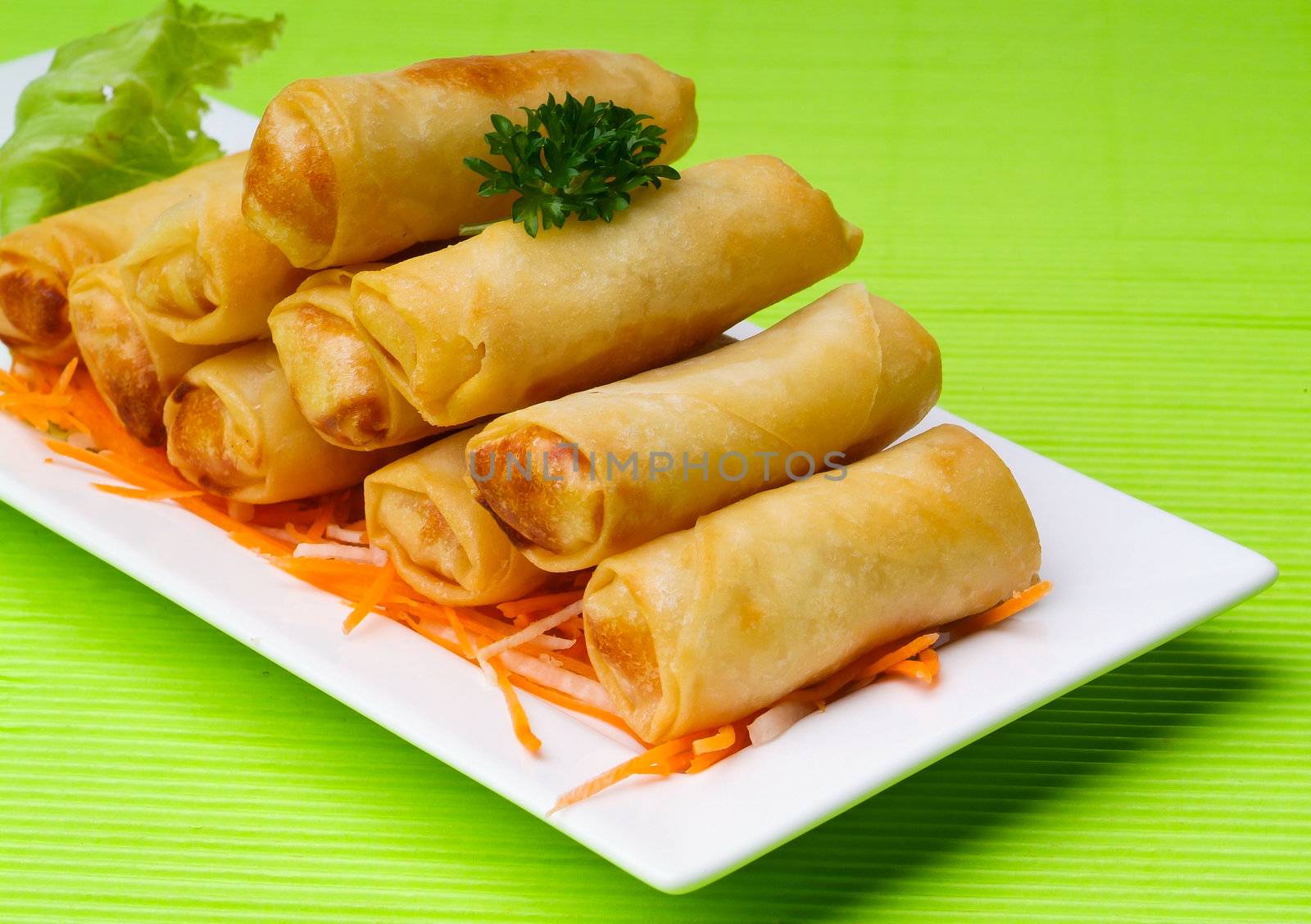 Spring Roll on background