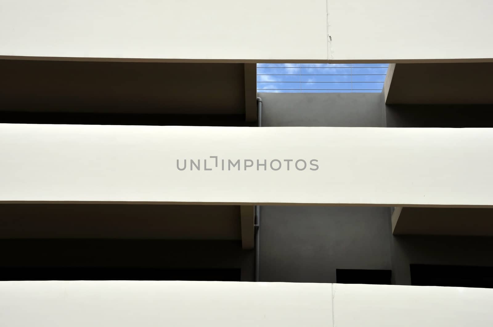 Contemporary architecture building facade and balcony. Abstract background.