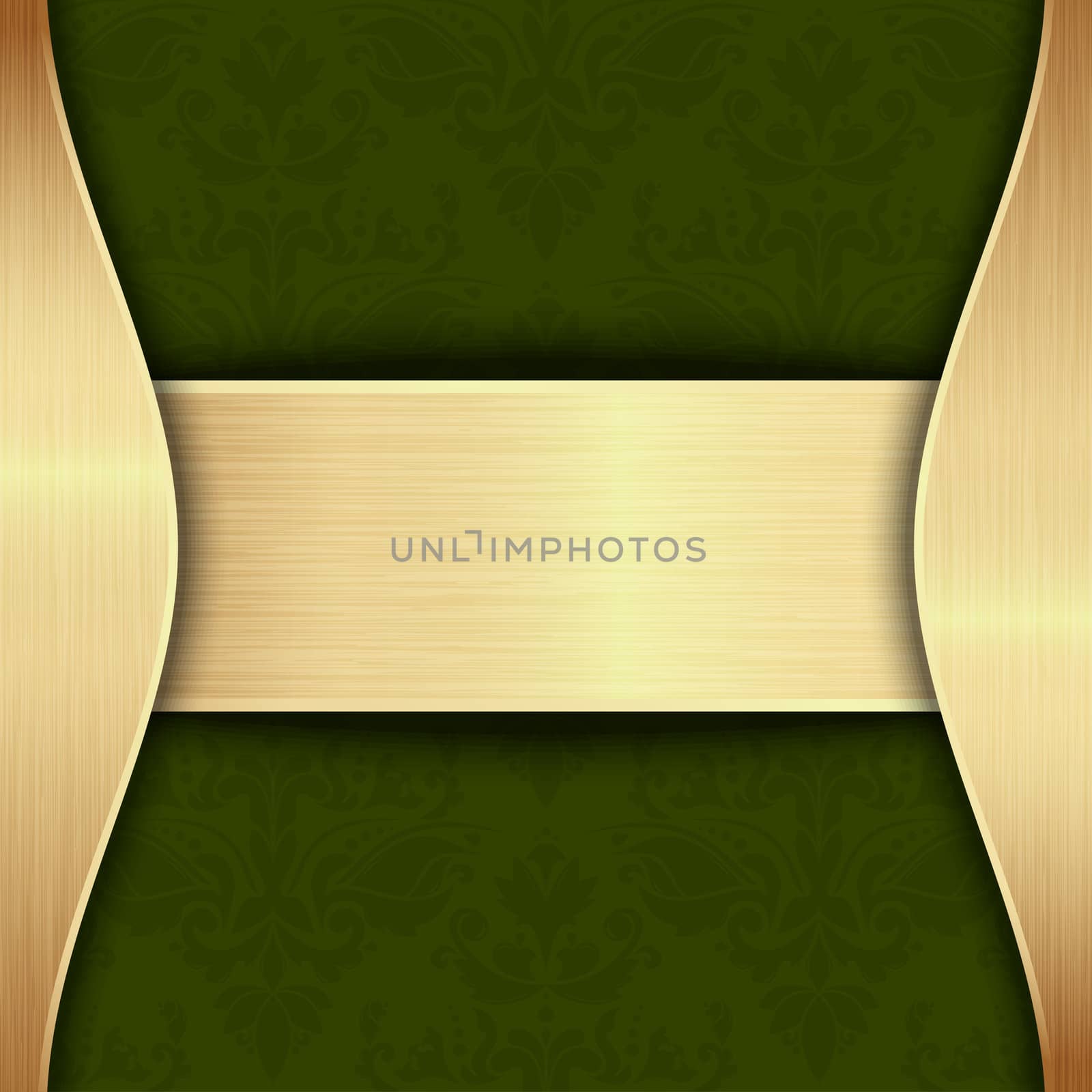 Gold and green template with place for text