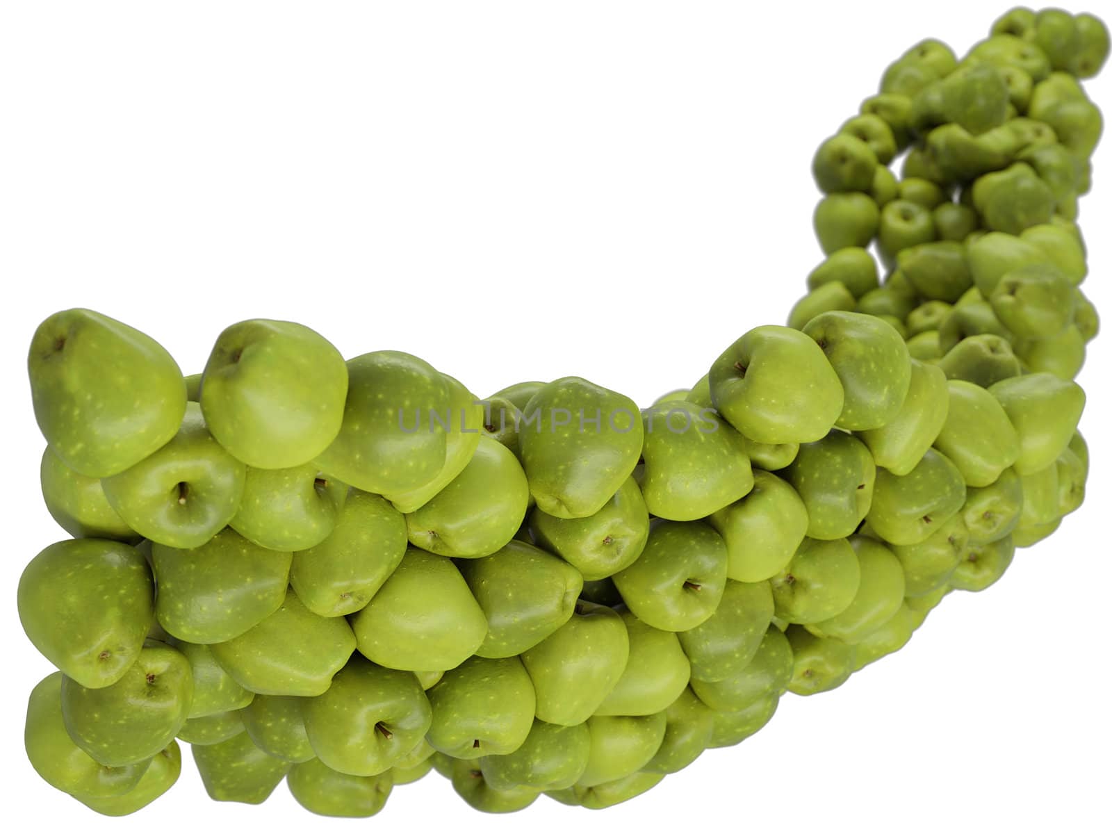 Green Apples flow isolated over white background