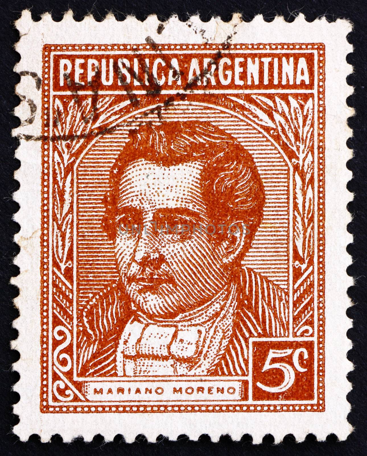 ARGENTINA - CIRCA 1935: a stamp printed in the Argentina shows Mariano Moreno, Lawyer, Journalist and Politician, circa 1935