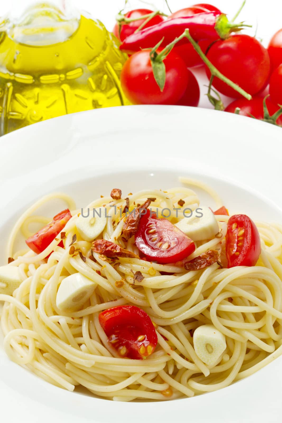 pasta garlic olive oil and red chili pepper by lsantilli