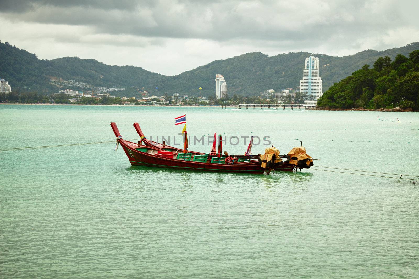 Thai longtail boats near Patong. Thailand by pzaxe