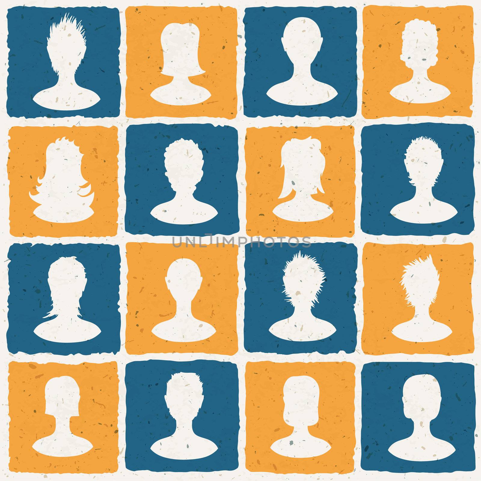 Portraits of many people. Social network concept illustration. V by pashabo