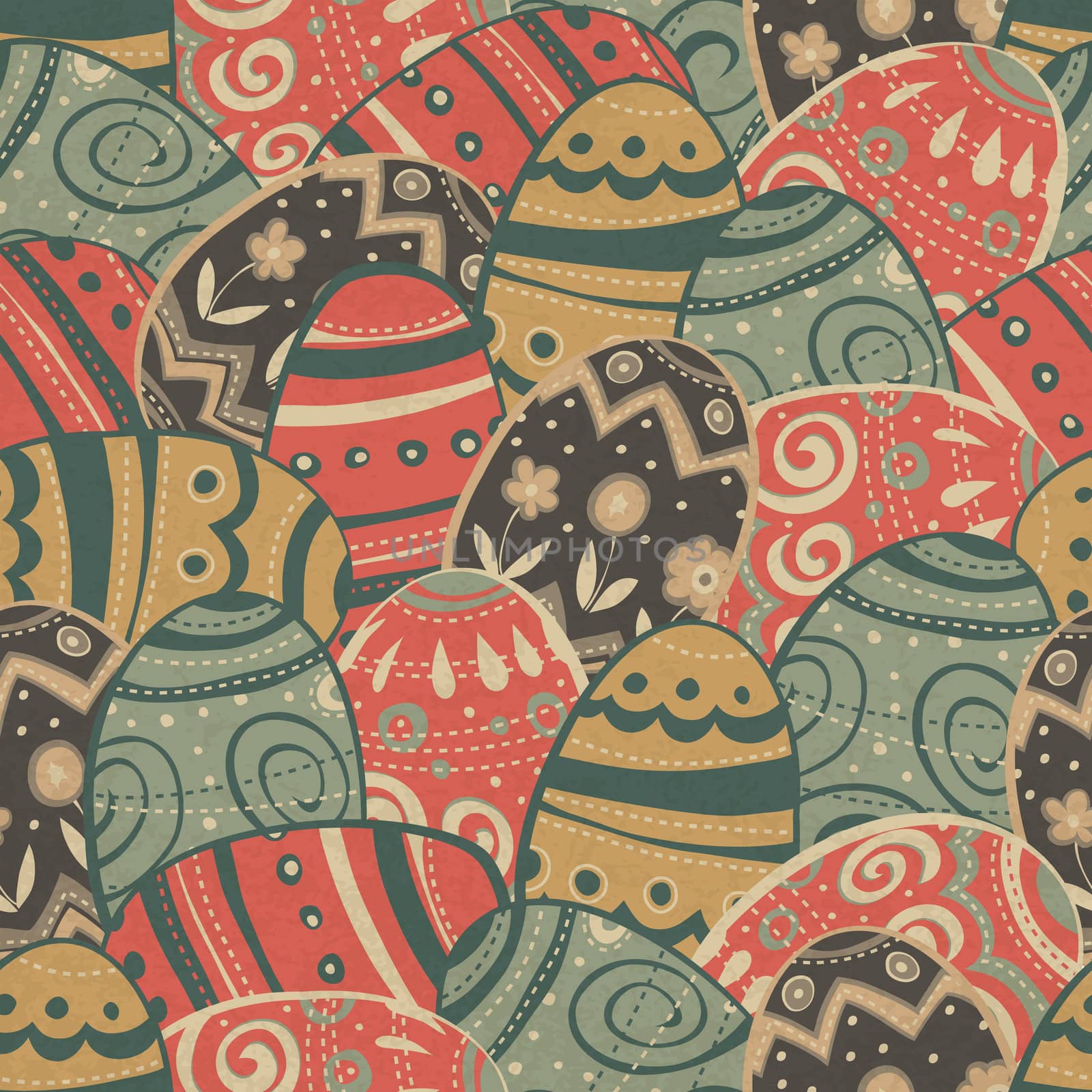 Seamless easter eggs pattern. Vector, EPS10 by pashabo