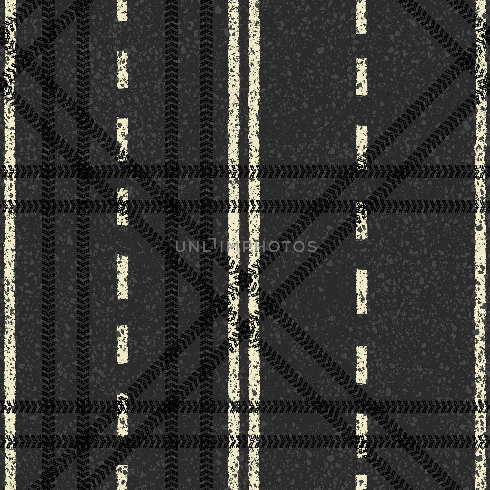 Seamless road theme pattern. Vector background, EPS8
