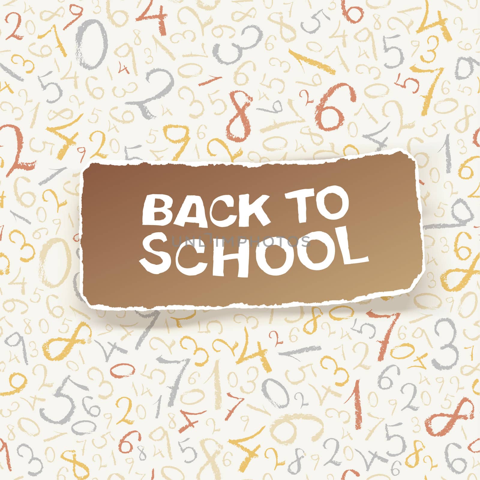 Back to school on chaotic numbers seamless pattern. Vector, EPS1 by pashabo