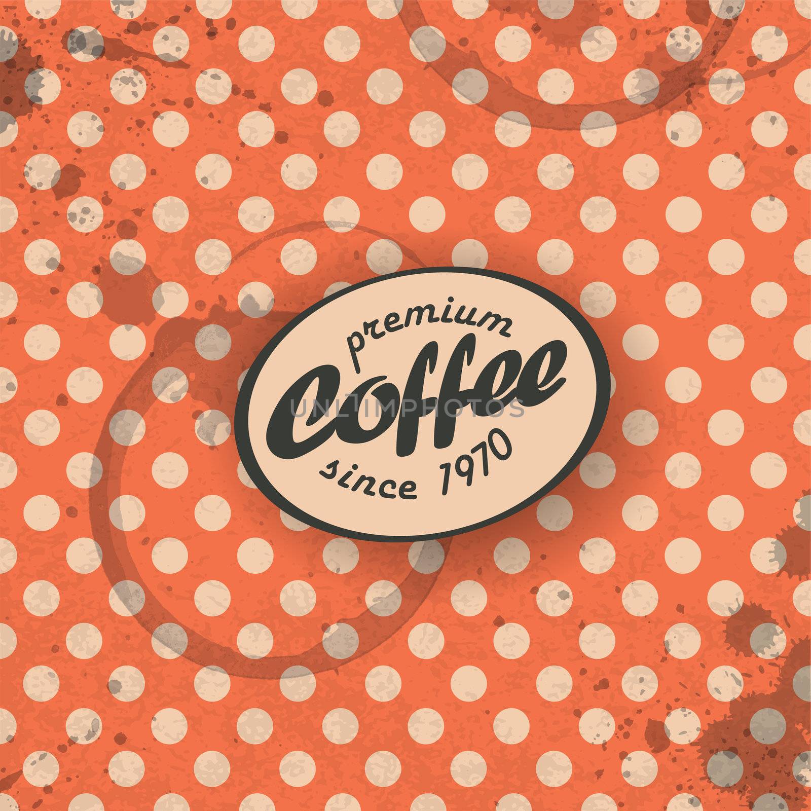 Coffee themed retro background, vector. EPS10 by pashabo