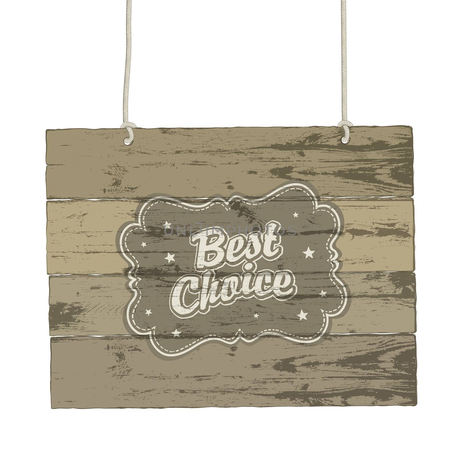 Wooden sign with vintage label. Vector illustration, EPS8 by pashabo