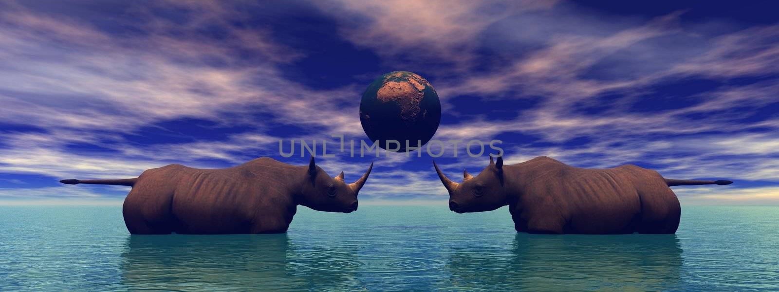 rhinoceros and planet