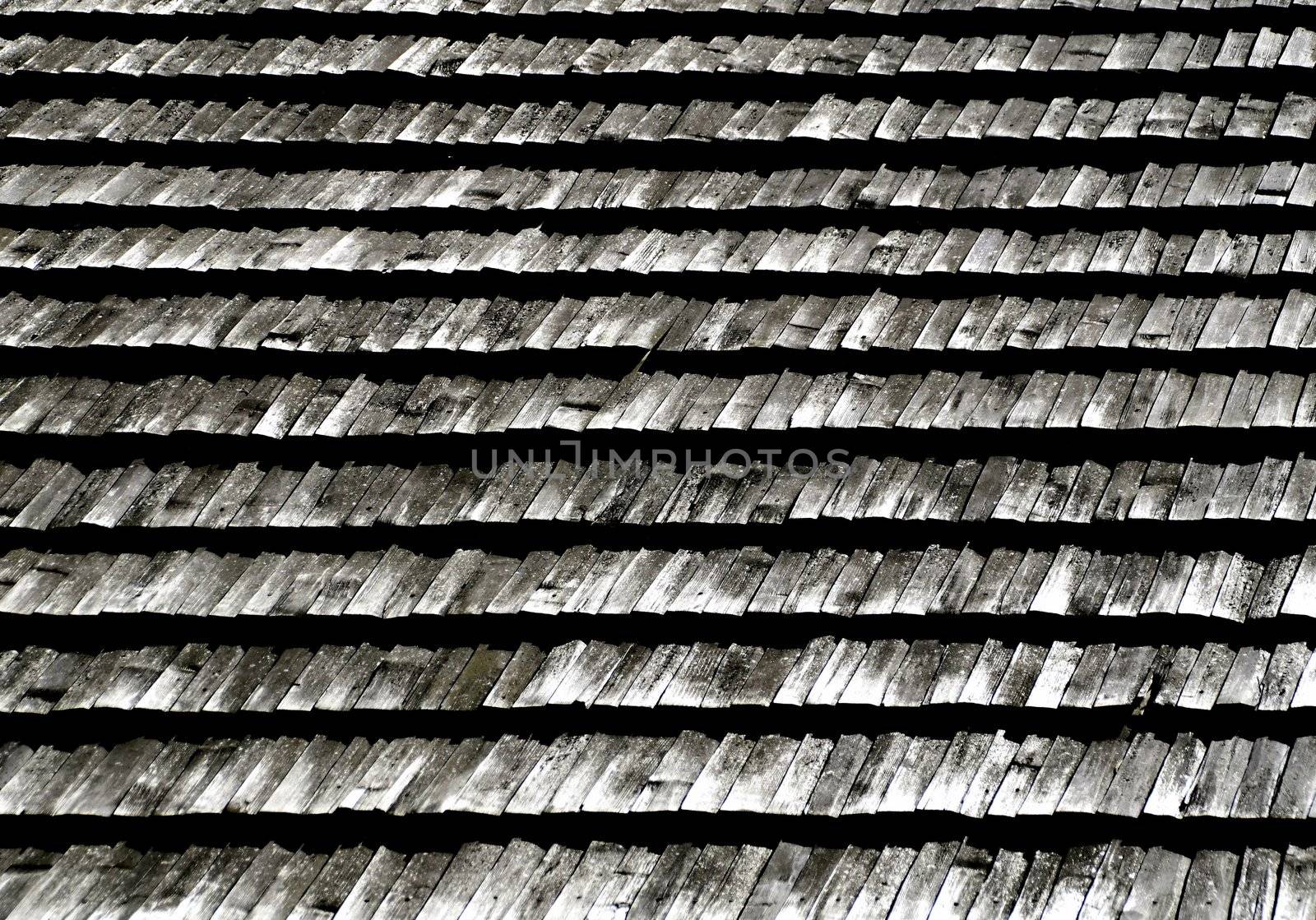 wooden shingles on the roof