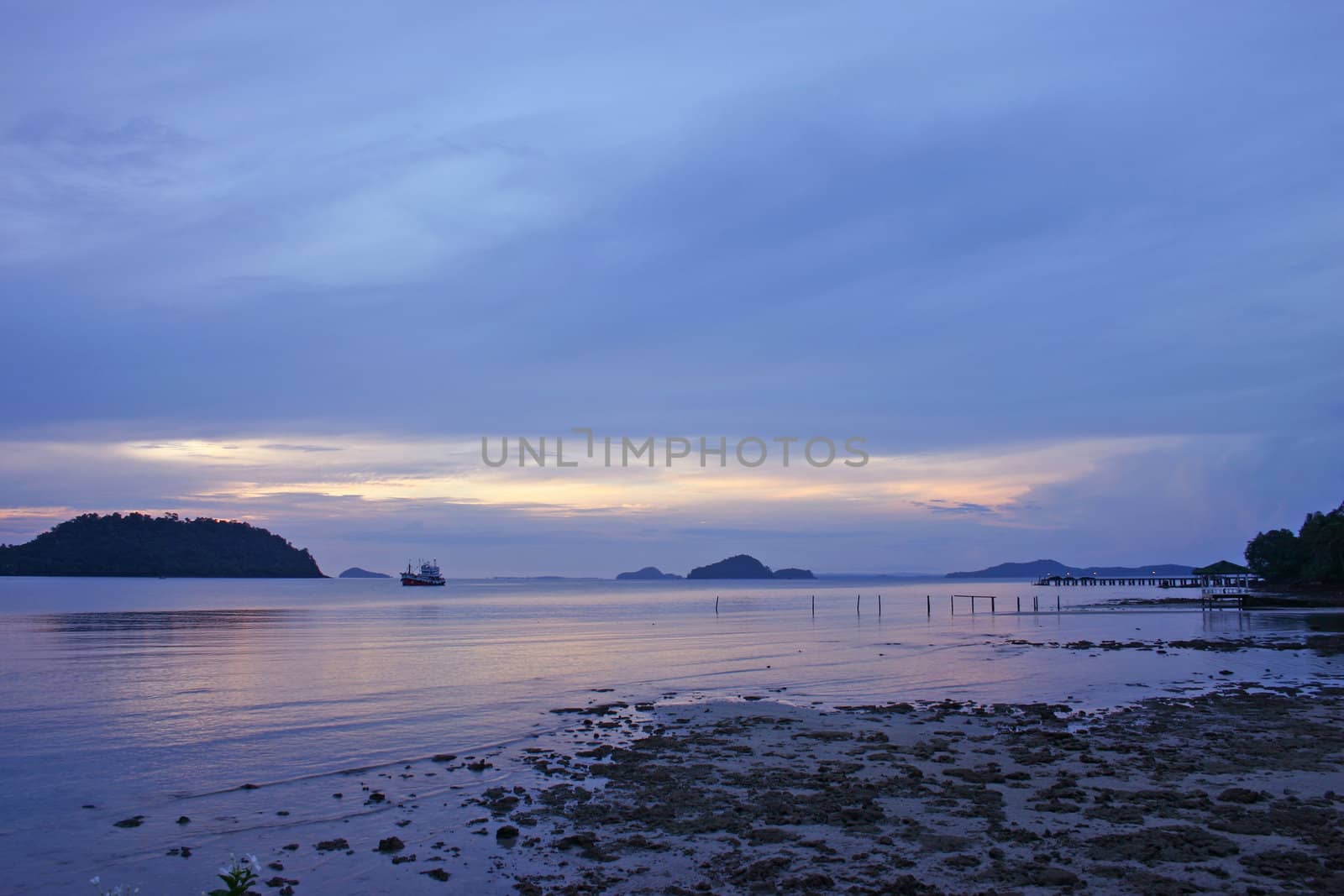 Fisherman Boat with Twilight