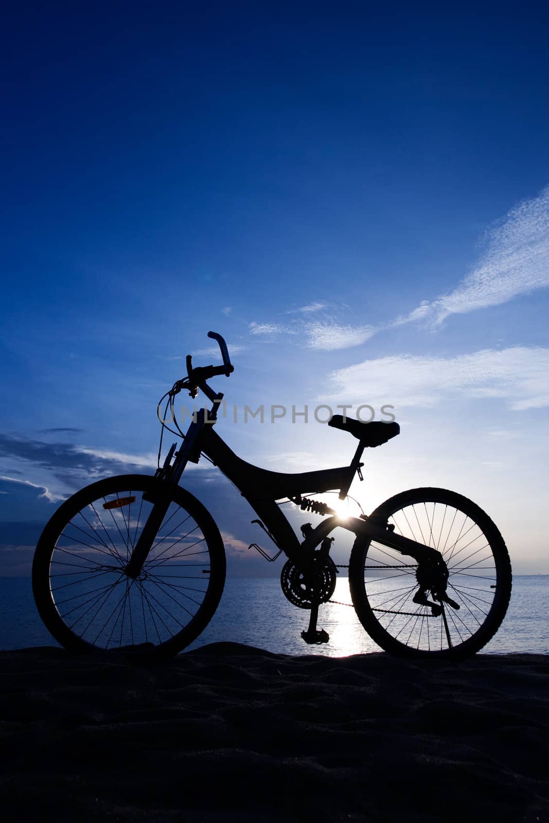 Silhouette of a Bike on the Beach