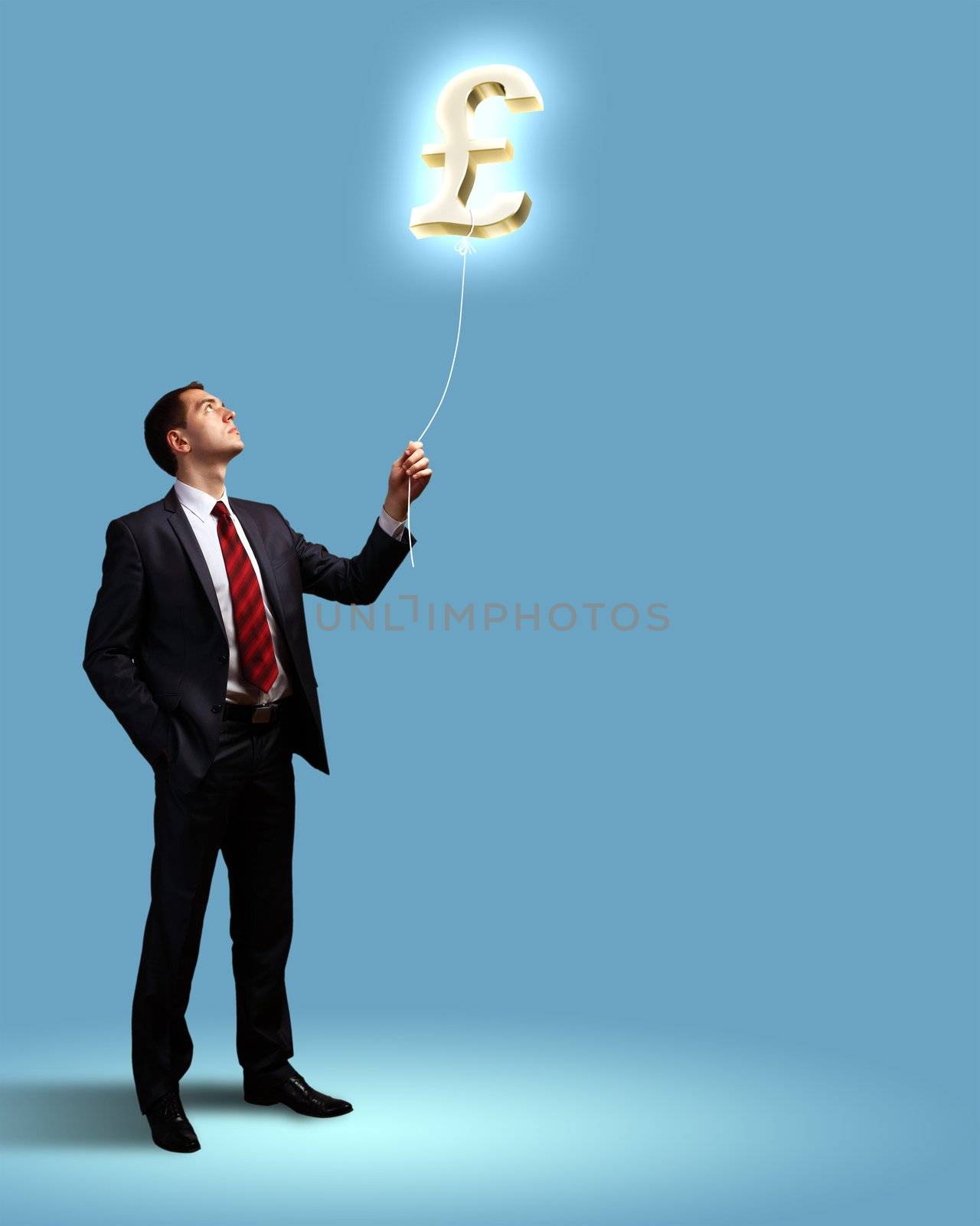 Light bulb and a business person as symbols of creativity in business