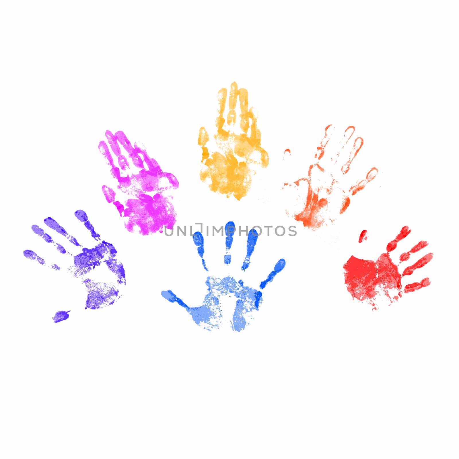 Colourful prints of human hands by sergey_nivens