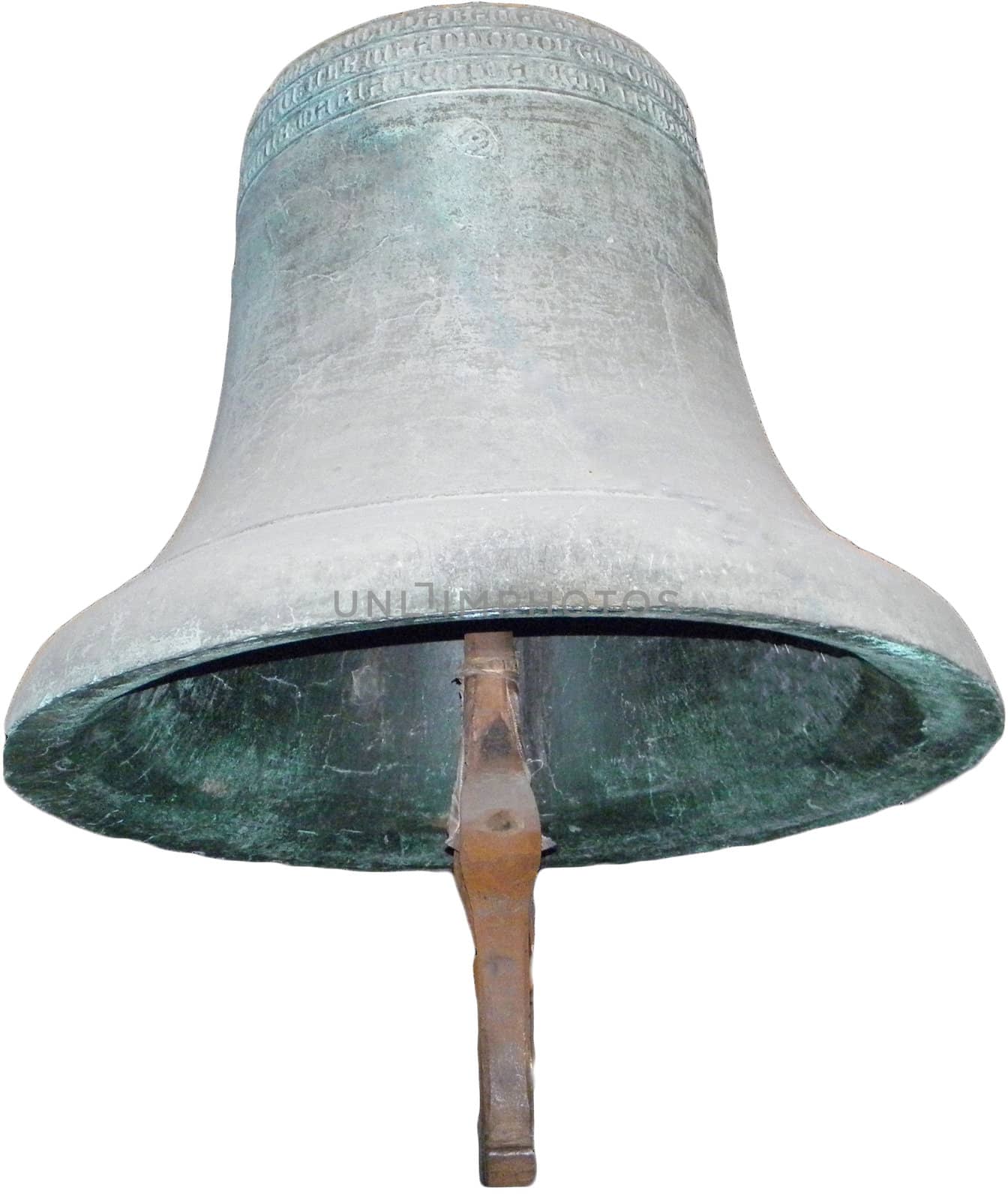 Photo of an old Bell. Released on white background.