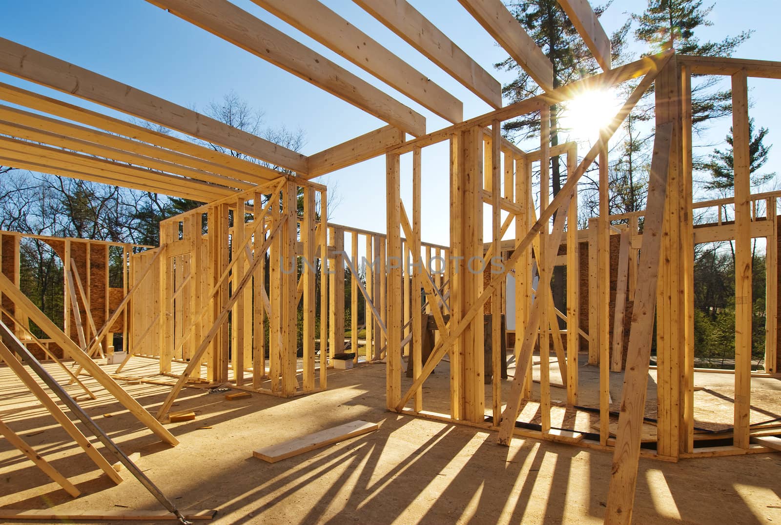 Interior framing of new house by f/2sumicron
