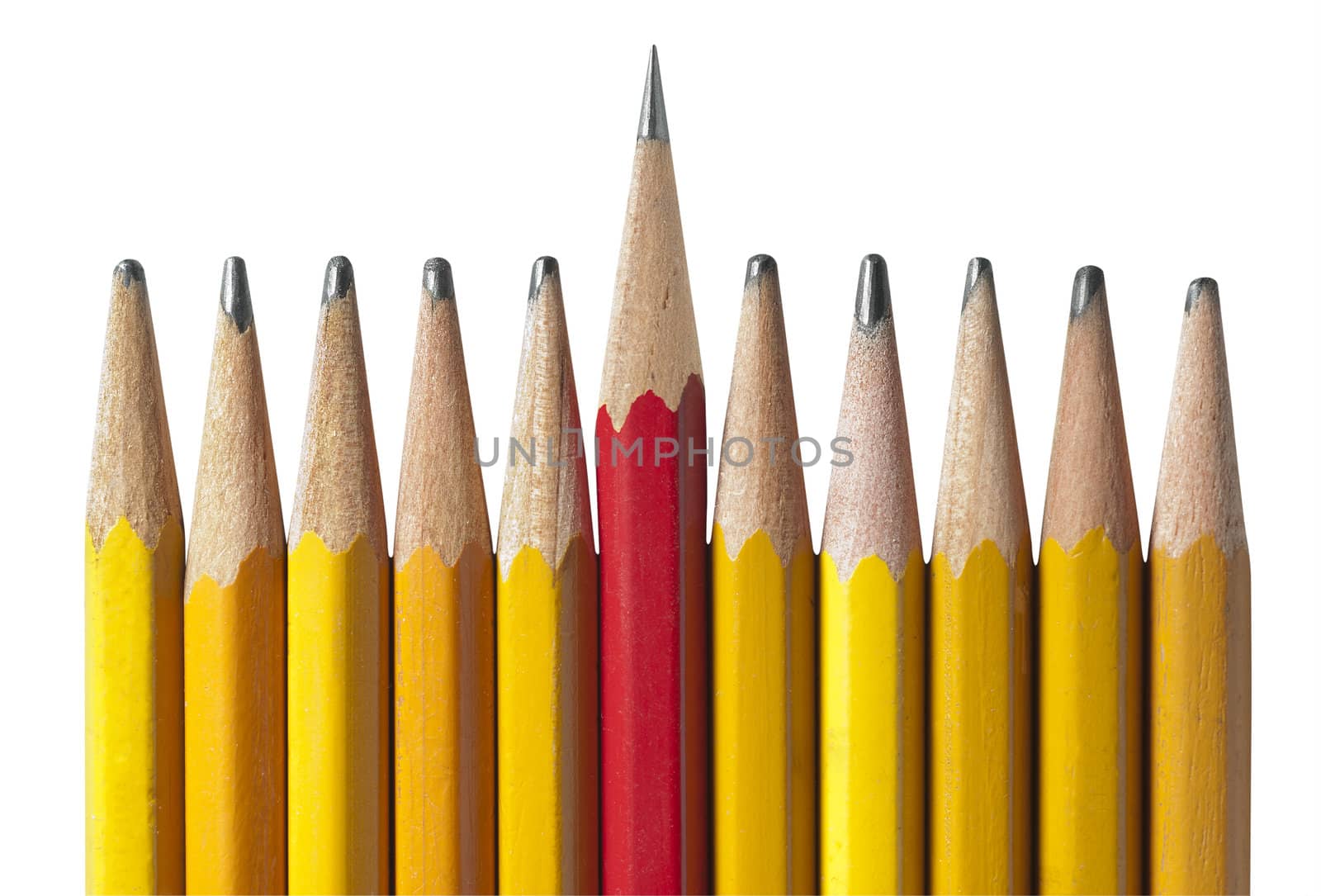 Sharpest Pencil in the Bunch: metaphor for leadership, intelligence, & individuality to teamwork and unity.