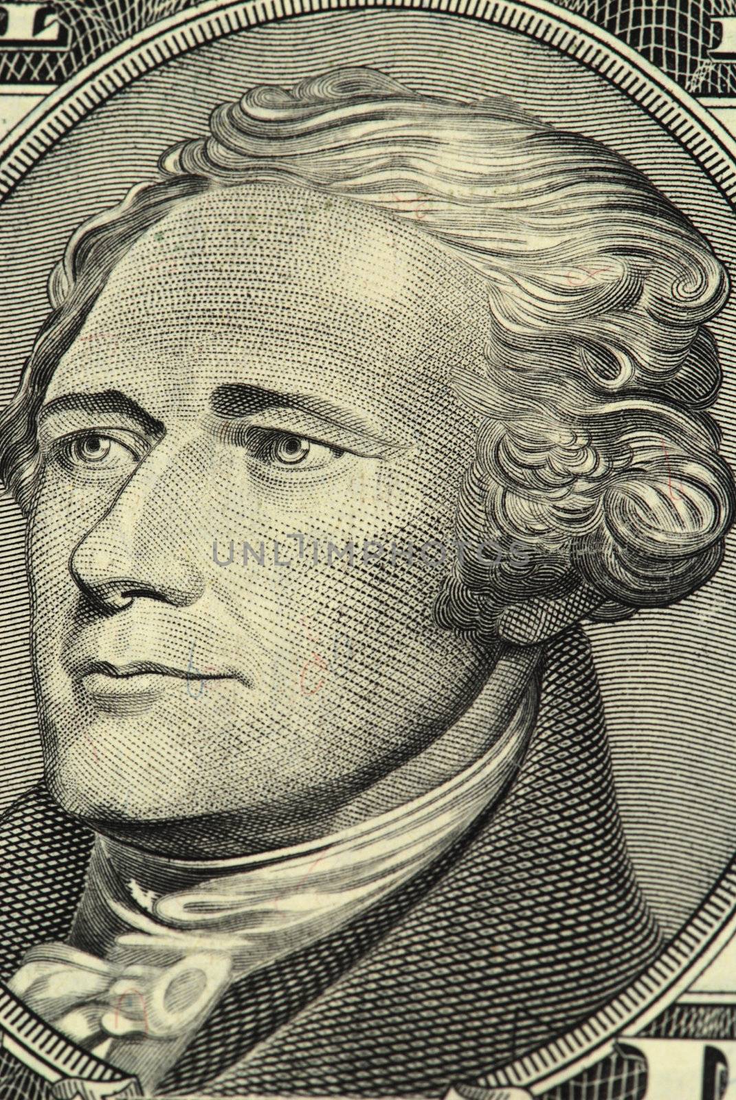 Hamilton portrait from a ten dollar banknote