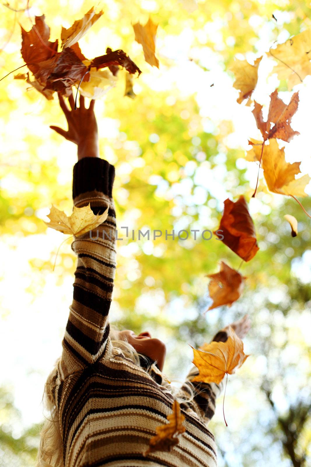 woman portret in autumn leaf by Yellowj