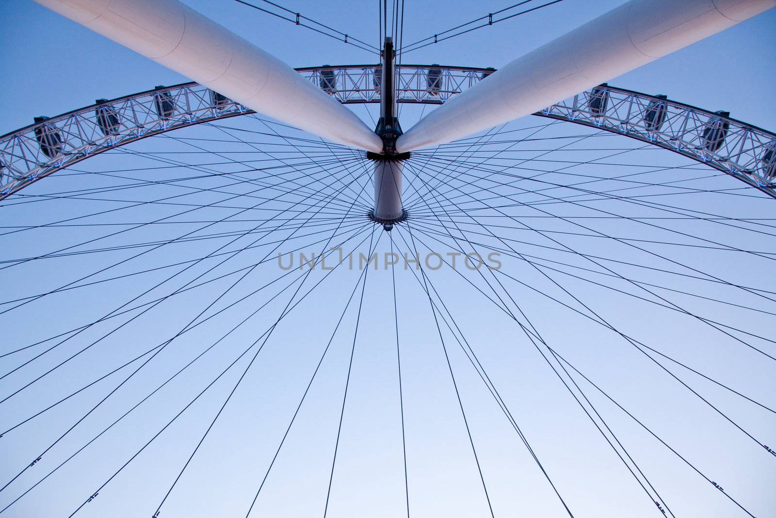 LONDON - April 14: Architecture of London Eye, on April 14, 2012 in London. The largest Ferris wheel in Europe, structure of the London Eye is 135 M. tall and the wheel has a diameter of 120 M.