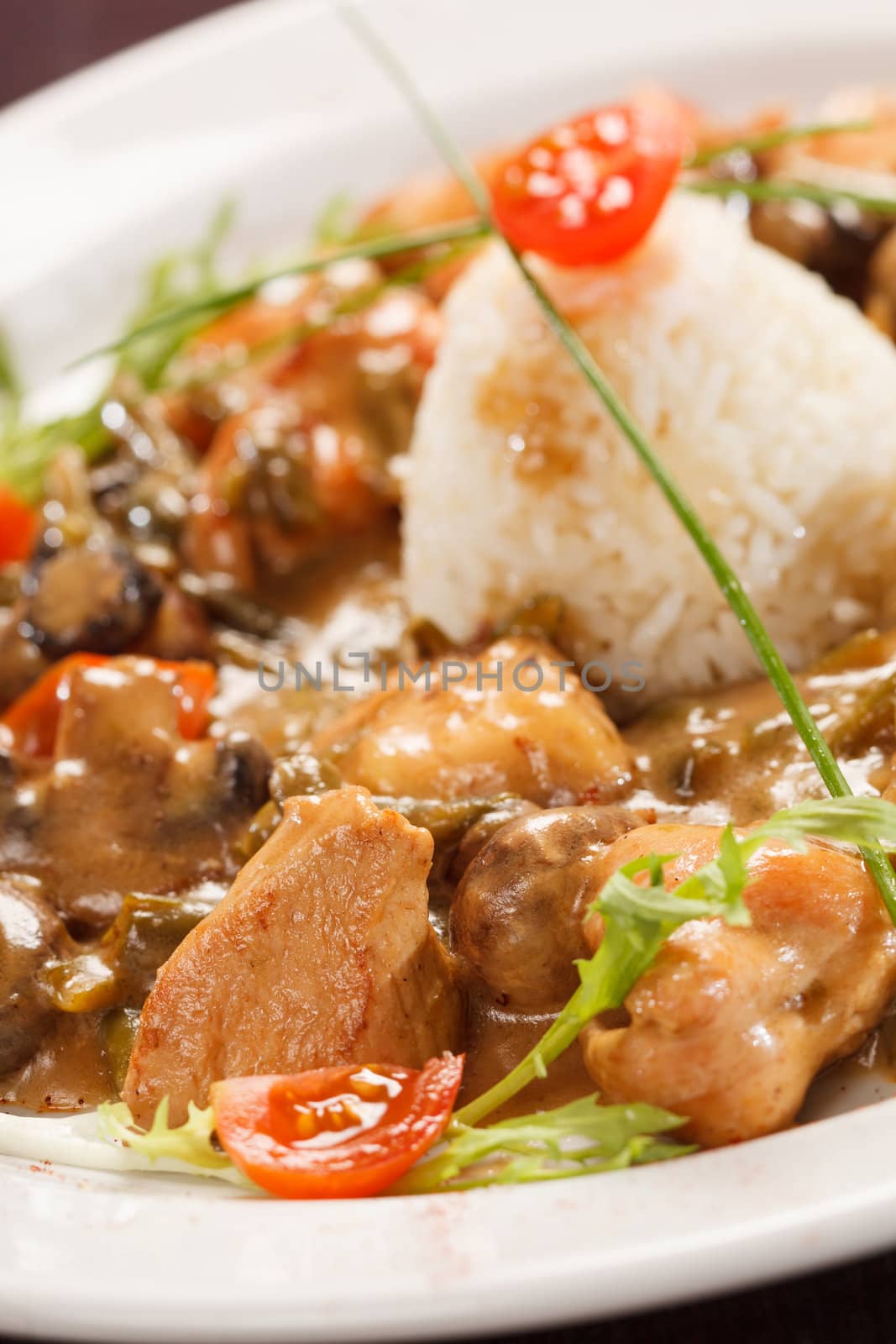 rice with mushrooms and vegetables