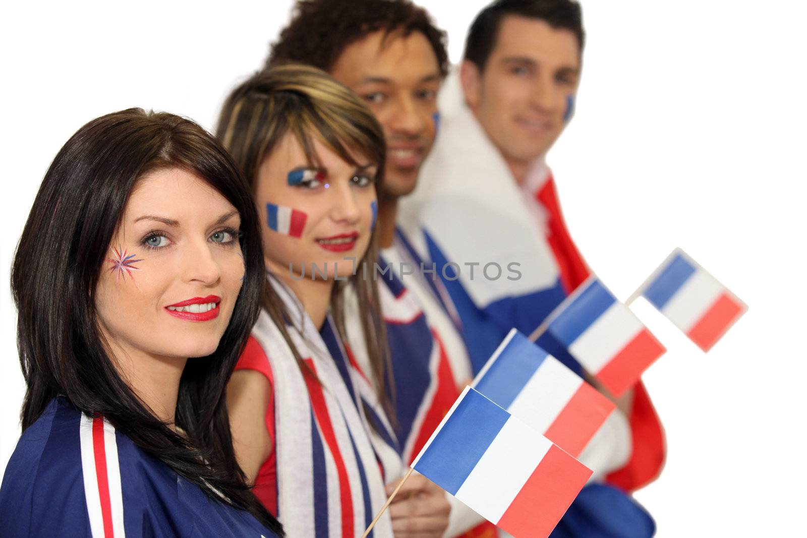Group of French football supporters by phovoir