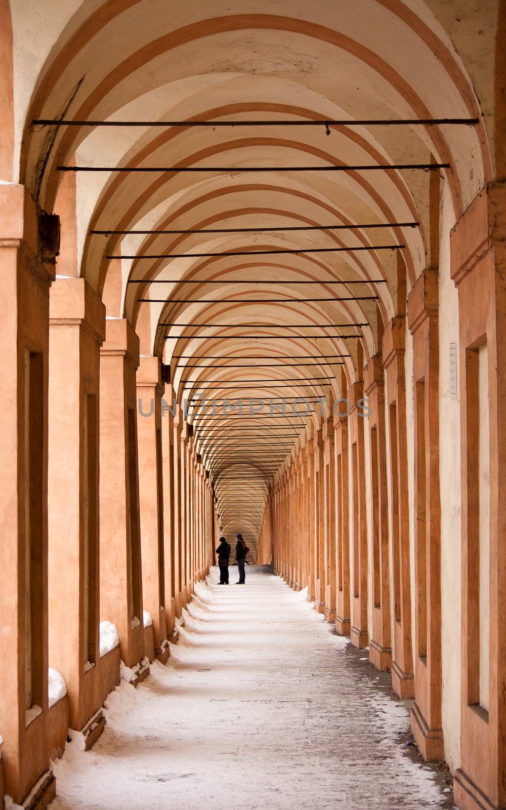 San Luca arcade is the longest porch in the world. Bologna, Italy